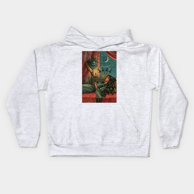 Everyday Witch Tarot - Four of Swords Kids Hoodie by Elisabeth Alba